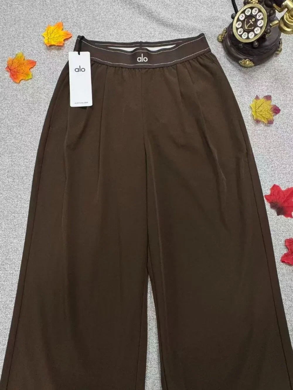 Versatile Espresso🧱ALO Yoga Pants NWT Wide Leg🤳Flattering Minimalist Chic